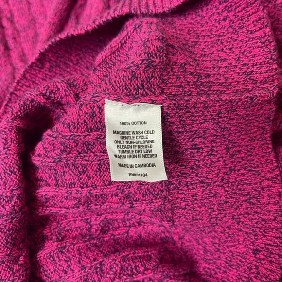 Kim Rogers Womens Sweater Size XL Petite Pink Cable Crew 100% Cotton - Picture 4 of 4